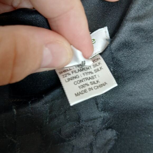 Kate Spade Black Silk Ruffle Blouse Womens 4 CorpCore Office Work Career Classy - Picture 4 of 10